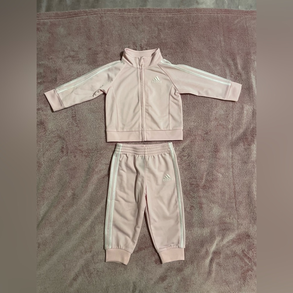 EUC Adidas Light Pink Tracksuit